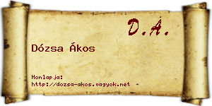 Dózsa Ákos névjegykártya