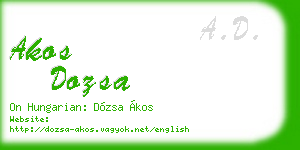 akos dozsa business card