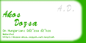 akos dozsa business card